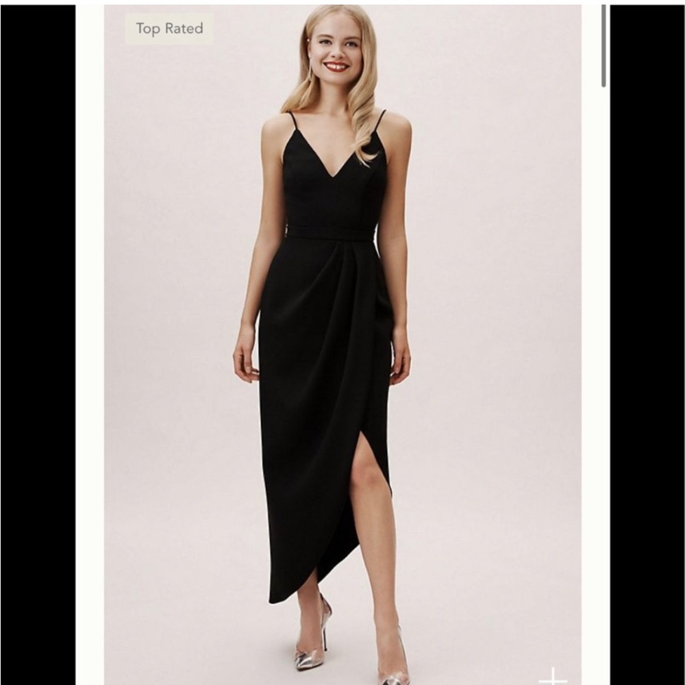 BHLDN LYRA DRAPE SLIT MIDI BLACK 00